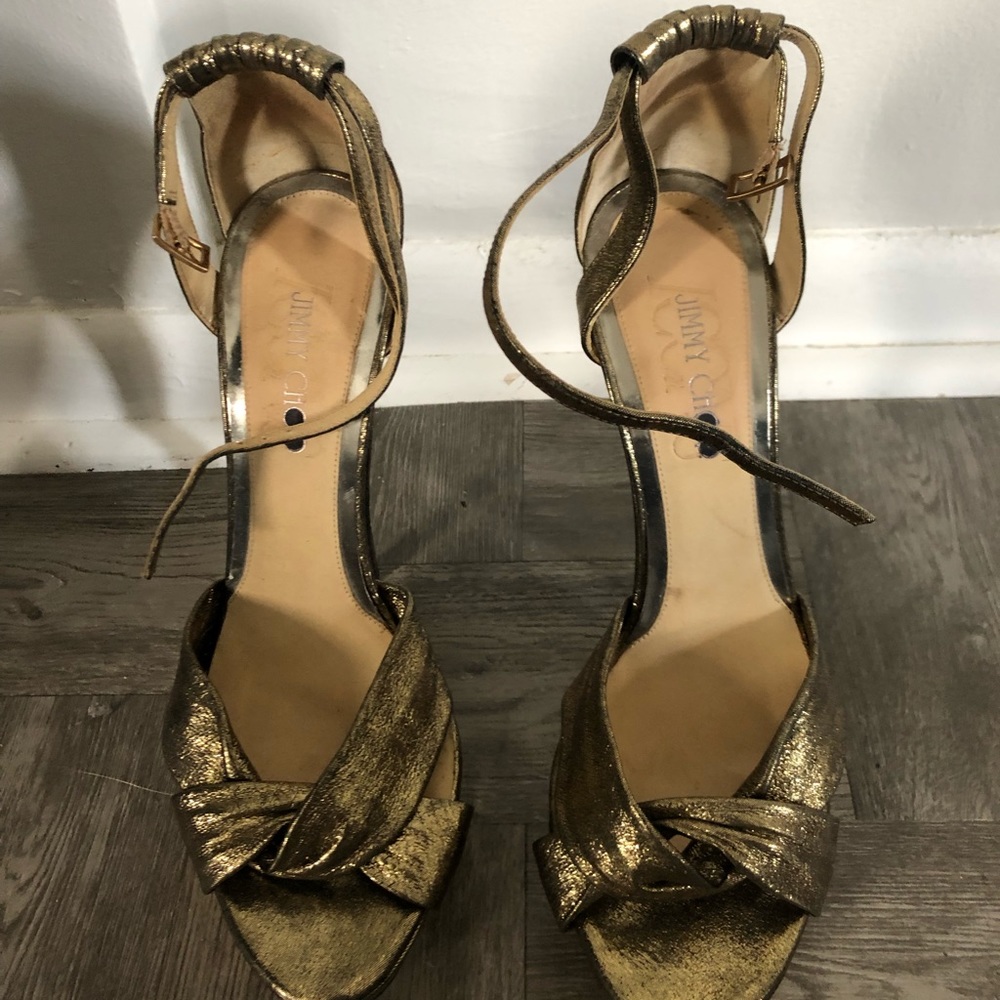 Gold jimmy choo pumps
